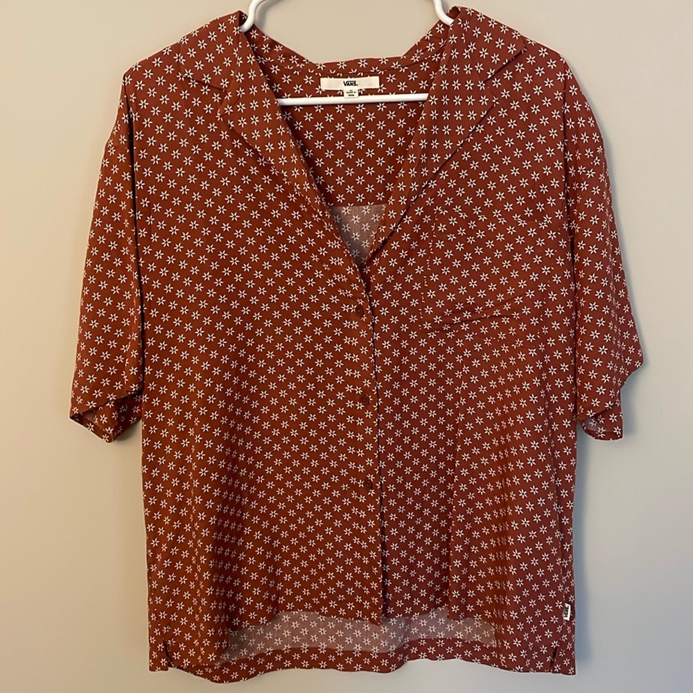 Vans - red button up shirt - size medium